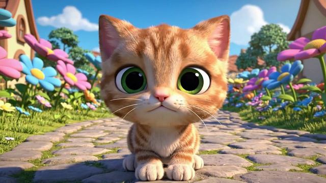 Детские ИИ видео о заботе мамы-кошки