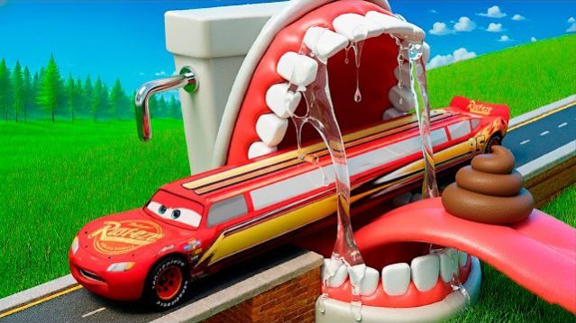 МАШИНЫ ПРОТИВ МОНСТРА ИЗ ТУАЛЕТА 💥 МОЛНИЯ МАККУИН ПРЫГАЕТ В ПОРТАЛ-ПРОПАСТЬ – ЭПИЧЕСКИЙ КРАШ-ТЕСТ