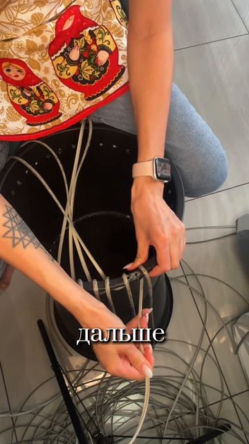 Кашпо цилиндр из ротанга