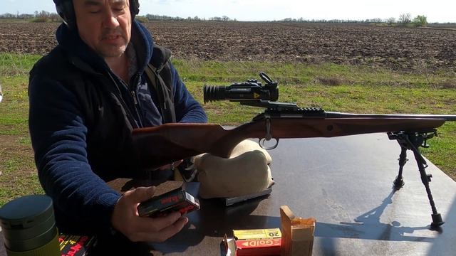 Стрельба с карабина Лось 145 223 REM. Стреляем первый раз после покупки, на дистанцию 100 метров.