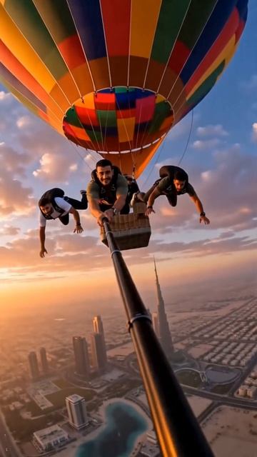 Jumping From A Hot Air Balloon Over The City! 🎈 #balloonadventure