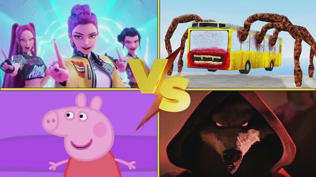 МУЛЬТИК ДЛЯ ДЕТЕЙ Свинка Пеппа против Волка и Пожирателя Автобусов 😱 БИТВА ГЕРОЕВ