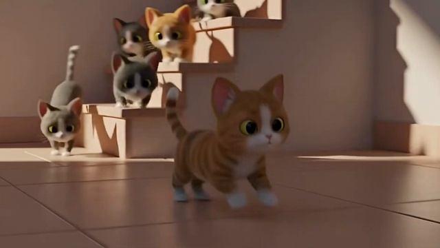 Пять маленьких котят играют в прятки  — увлекательный мультфильм для детей 2026