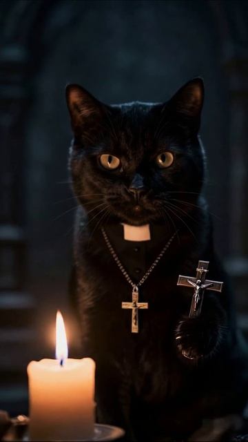 Старинная кошка-священник: мистика и магия #кошка #мистика #священник
