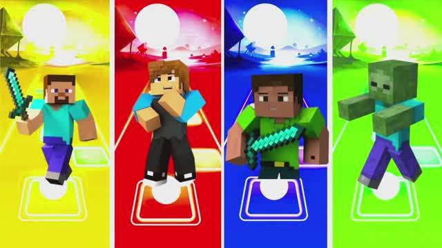 Майнкрафт против Coffin Dance! ⛏️💎 Эпичный Tiles Hop в мире Minecraft: Стив и Крипер зажигают