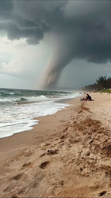 Ураган на побережье: удивительное природное явление #тропическийшторм #погода #природа