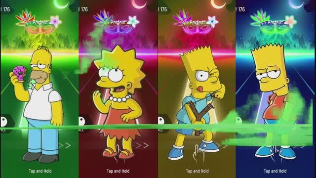 Симпсоны в Coffin Dance! 🍩 Эпичный Tiles Hop: Гомер и Барт под зажигательный EDM