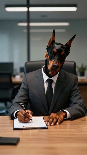 Собака в костюме: необычный офисный работник #собака #офис #юмор