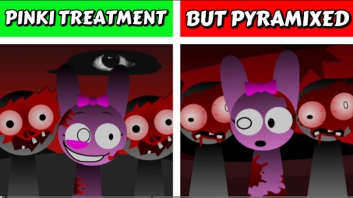 Sprunki Pinki Treatment против но пирамикс