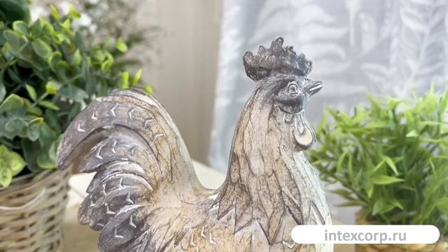 Набор декоративных фигур КУРОЧКА И ПЕТУШОК ХЕННИ, полистоун, 19 см, 2 шт., 2054375-набор