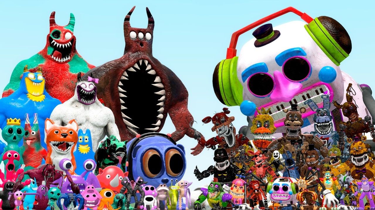 Все персонажи Garten Of Banban с 1 по 9 часть против всех персонажей Ruin