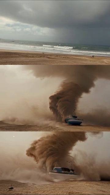 Ураган на пляже: удивительное зрелище природы #ураган #природа #пляж