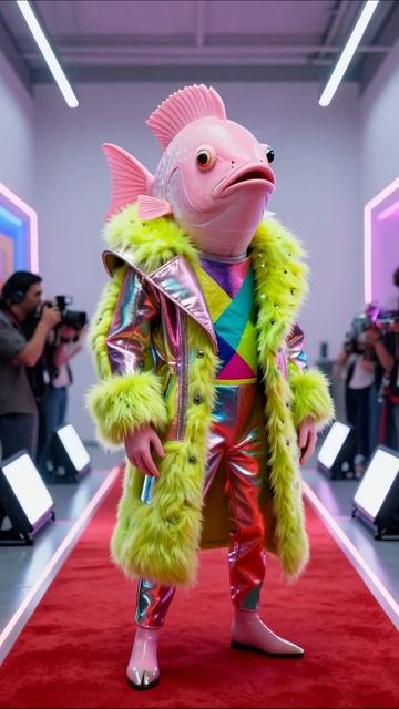 Модный рыбо-человек на подиуме: новый тренд! #мода #фэшн #арт