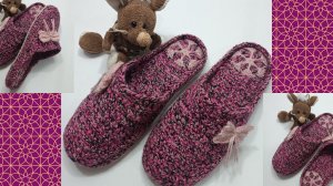 🌺Женские тапочки крючком 🌺