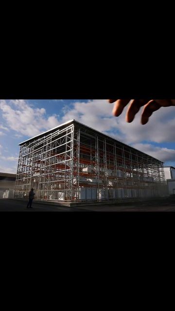 Быстровозводимый самонесущий склад на базе стеллажной системы хранения