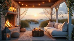 Lofi_ JAZZ / Шум ПРИБОЯ / Уютный КАМИН на берегу / Время отдохнуть и ПОМЕЧТАТЬ...