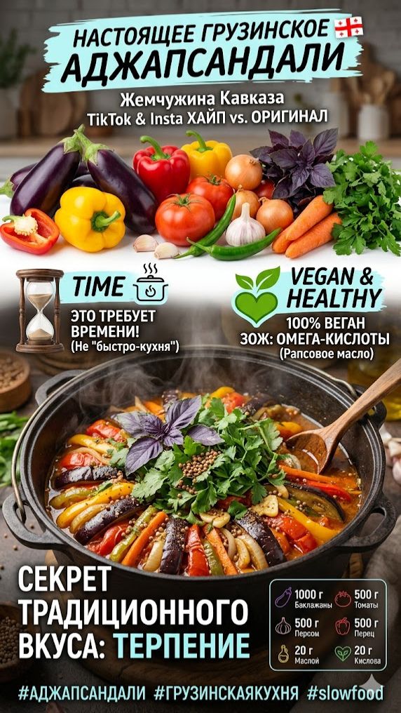🇬🇪 Настоящее Грузинское Аджапсандали: Секрет Традиционного Вкуса