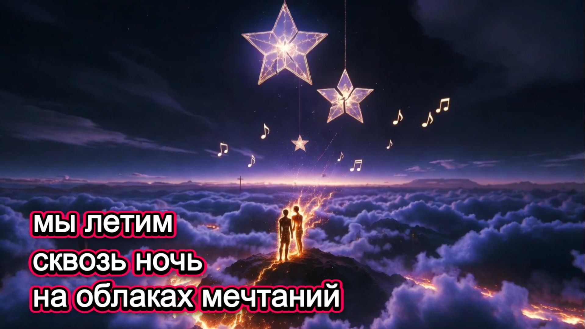 Мы летим сквозь ночь на облаках мечтаний