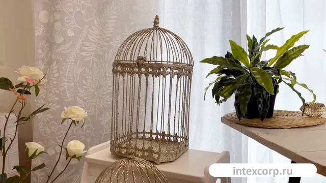 Набор декоративных клеток ЭВИАРИ, металл, шампань, 33-44 см, 2 шт., 1084203