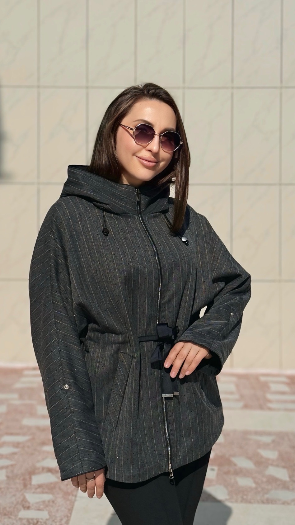 ▫️ НОВИНКА!   Ветровка с капюшоном и кулиской на талии, хлопок в составе.