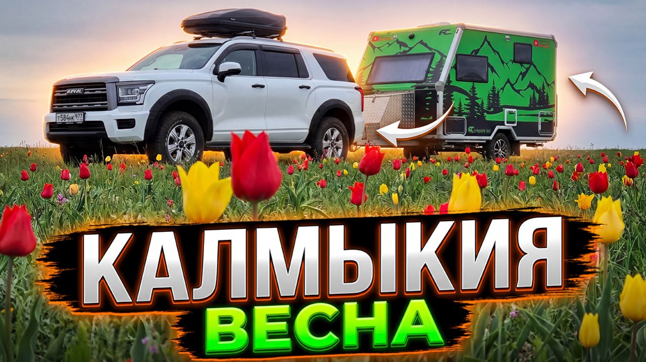 Семейное путешествие в Калмыкию с ПРИЦЕПОМ-ДАЧЕЙ (Элиста, тюльпановая степь, поющие барханы)