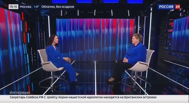 Россия 24: Интервью Елены Петровны Малышевой - руководителя Национального центра исторической памяти