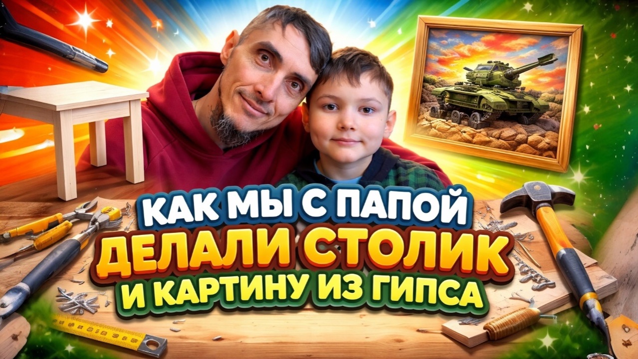 Как мы с папой собирали столик и делали картину из гипса | Журнальный столик | Тула