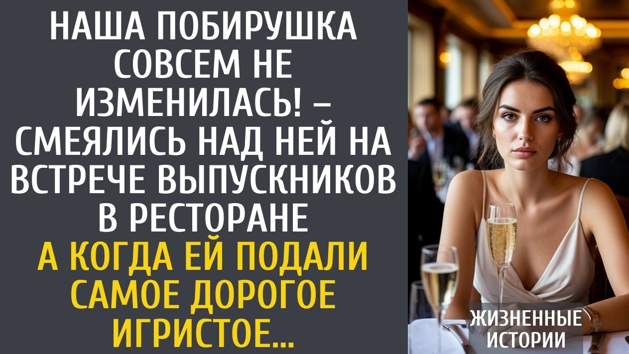 Наша побирушка совсем не изменилась! – смеялись над ней на встрече выпускников в ресторане…