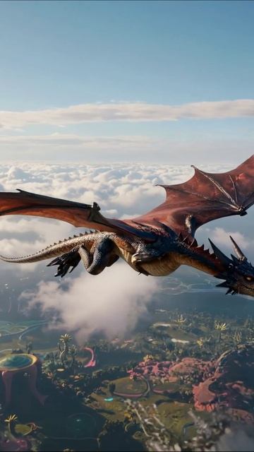 Дракон в облаках: захватывающее путешествие по фантазийному миру #дракон #фантазия #приключения