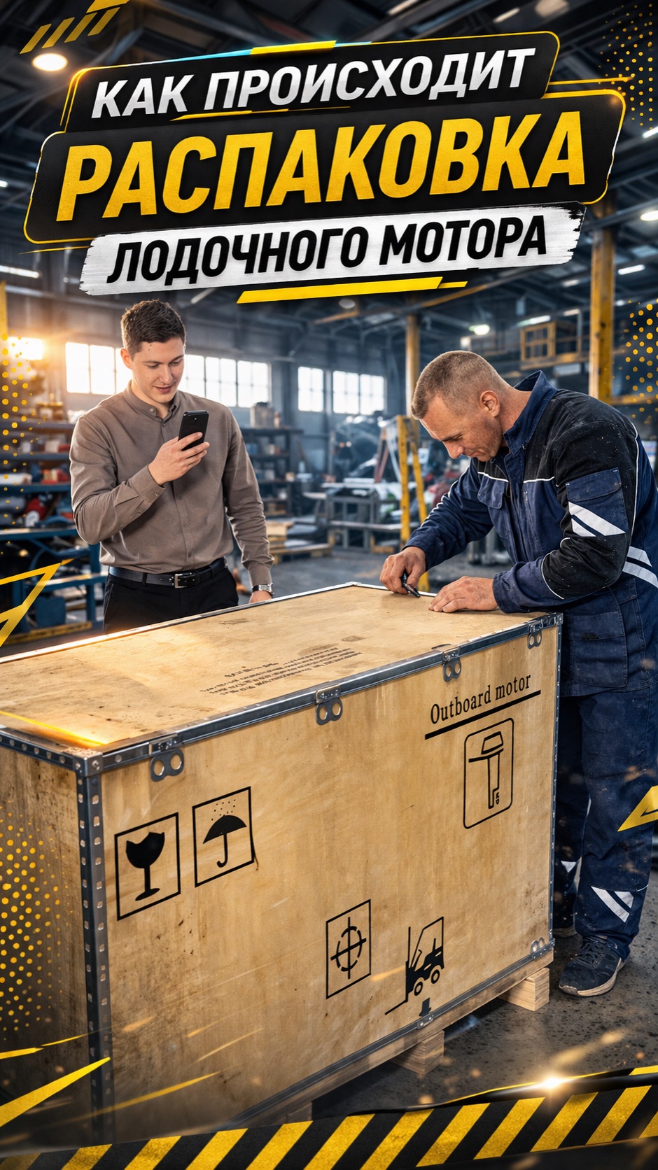Как происходит распаковка лодочного мотора