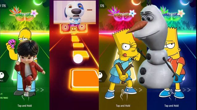 Симпсоны в Coffin Dance! 🍩 Эпичный Tiles Hop: Гомер и Барт под зажигательный EDM