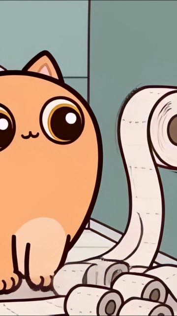 Коть и туалетная бумага #котики #мультики #пушистыеистории
