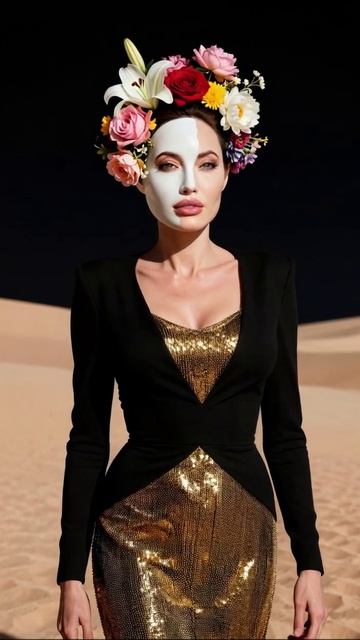 Элегантный образ в пустыне: красота и стиль #мода #красота #пустыня