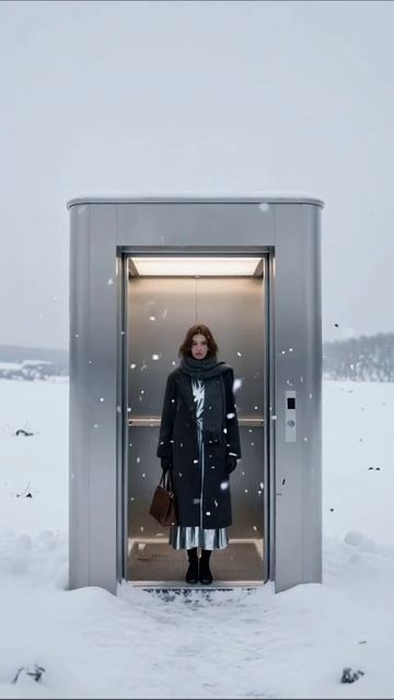 Зима в лифте: неожиданное путешествие #зима #лифты #фотография