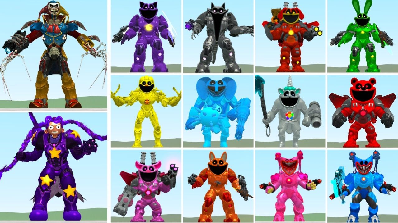 Меха-Титан Прототип и Лили Лавбрейдс против всех Меха-Титанов Улыбающихся зверушек в Garry's Mod