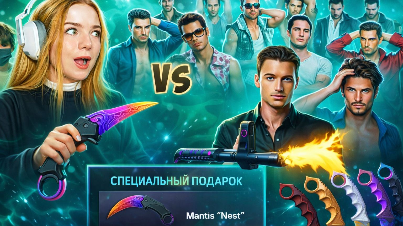 2 ДЕВОЧКИ Vs 17 МАЛЬЧИКОВ но С ДРОПОМ из НОВОГО КРАФТА в STANDOFF 2