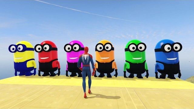 GTA 5 Красный Человек-паук ПРОТИВ Красного Зеленого миньона! 😂 Эпичные рэгдоллы и неудачи 😂