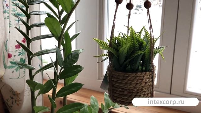 Искусственное растение COZY GREENS в подвесном джутовом кашпо, пластик, 8х12 см, 800249-3