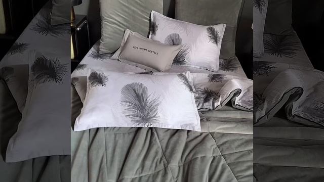 Комплект постельного белья с одеялом Сатин Велюрия Люкс «Пернатый шёпот»