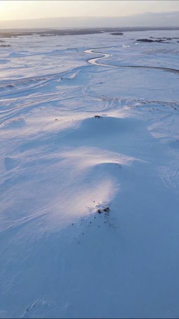 Зимний пейзаж: река и снежные просторы #природа #зима #ландшафт