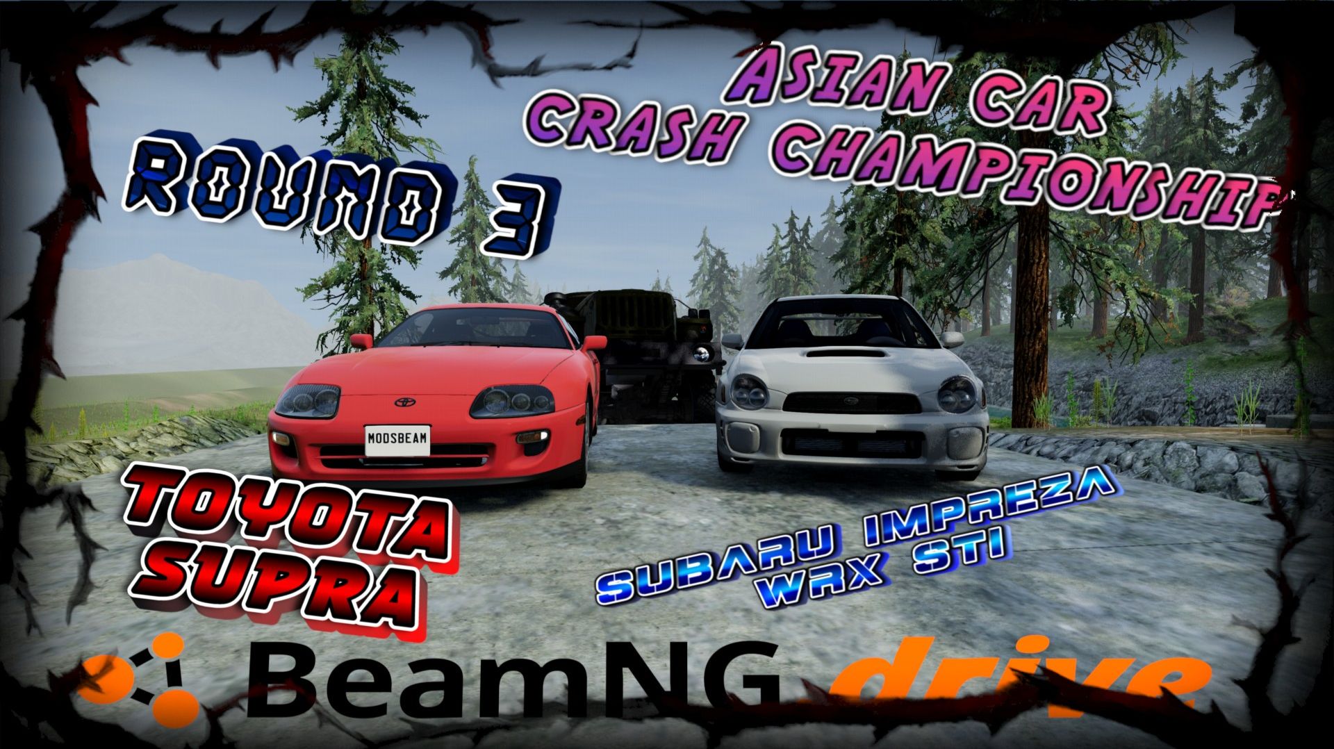 1/4 ROUND 3/ SUBARU WRX STI VS TOYOTA SUPRA/ASIAN CAR CRASH CHAMPIONSHIP BEAMNG DRIVE/