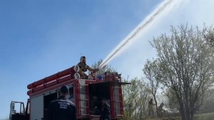 Тренировка по тушению ландшафтного пожара на озере Кудыкино