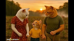 🔥 Кошачья семья спасает животных из лесного пожара | Трогательная история надежды 🌱❤️