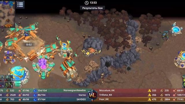 Жаркая битва не на жизнь, а на победу в режиме 3 на 3 в игре WarLegends RTS Android и IOS