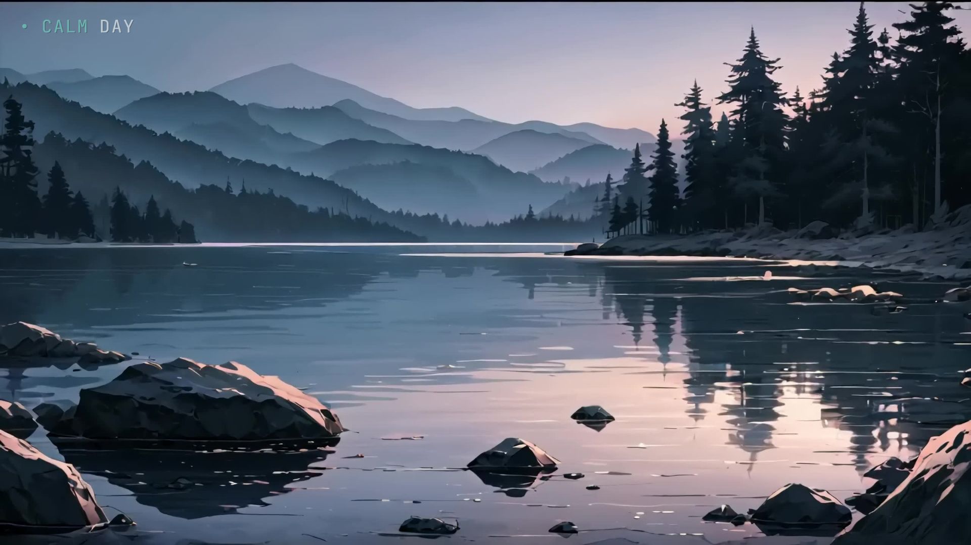 Воздушная дымка над водой — спокойная анимация природы