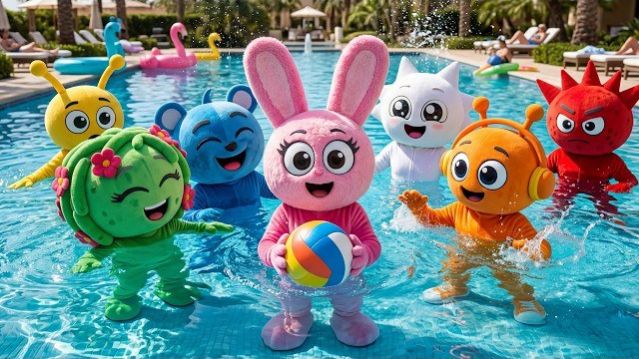 ПИНКИ И ДРУЗЬЯ: ВЕСЁЛЫЙ ДЕНЬ У БАССЕЙНА 💦 | БРЫЗГИ И СМЕХ 😆  СПРУНКИ В РЕАЛЬНОМ МИРЕ