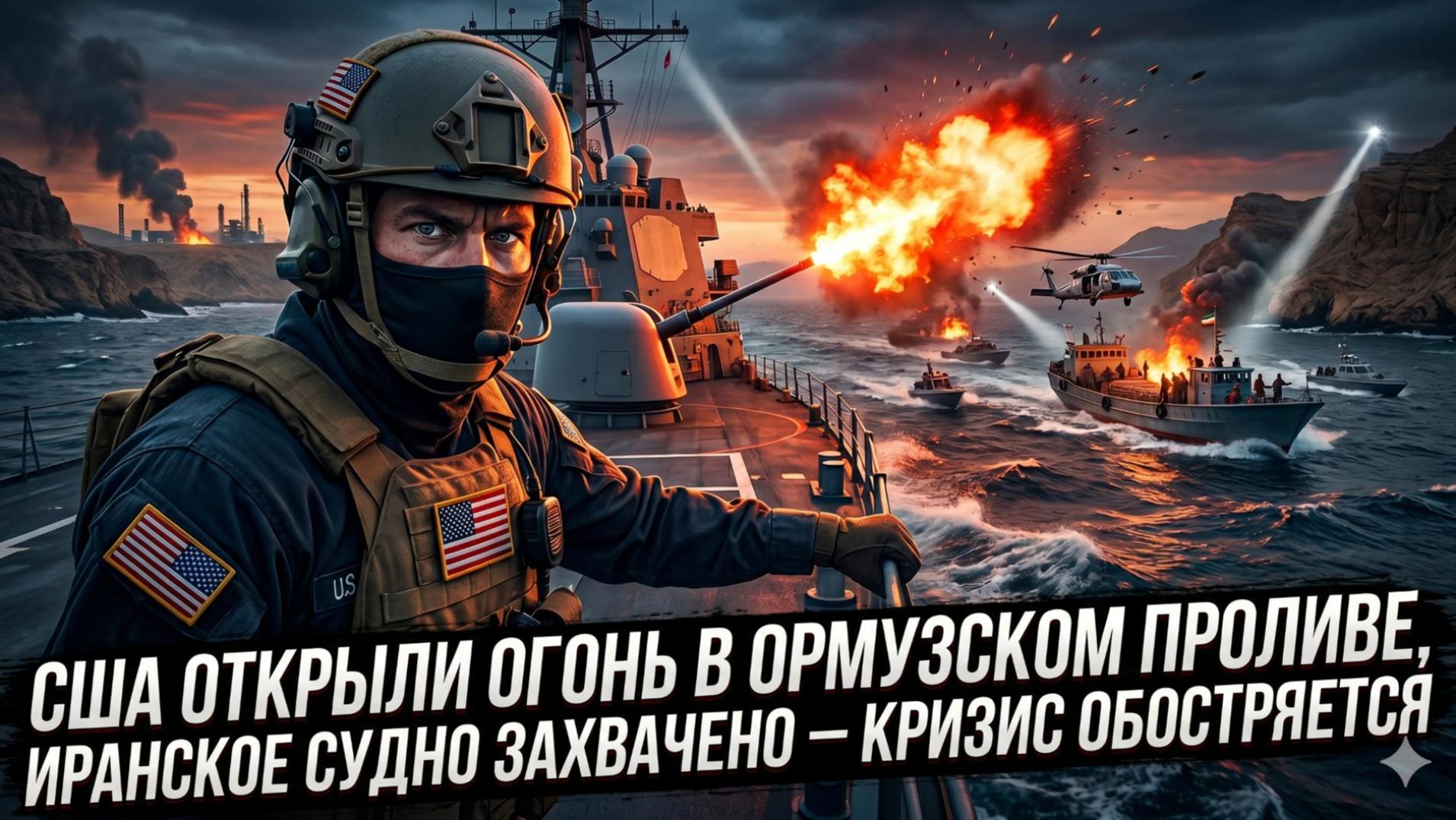 🚨 США открыли огонь в Ормузском проливе! Иранское судно захвачено – мир на грани войны?