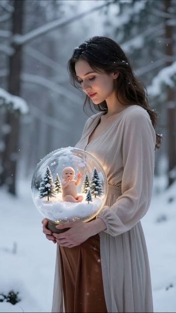 Зимняя сказка: магия снежного шара #зима #магия #красота