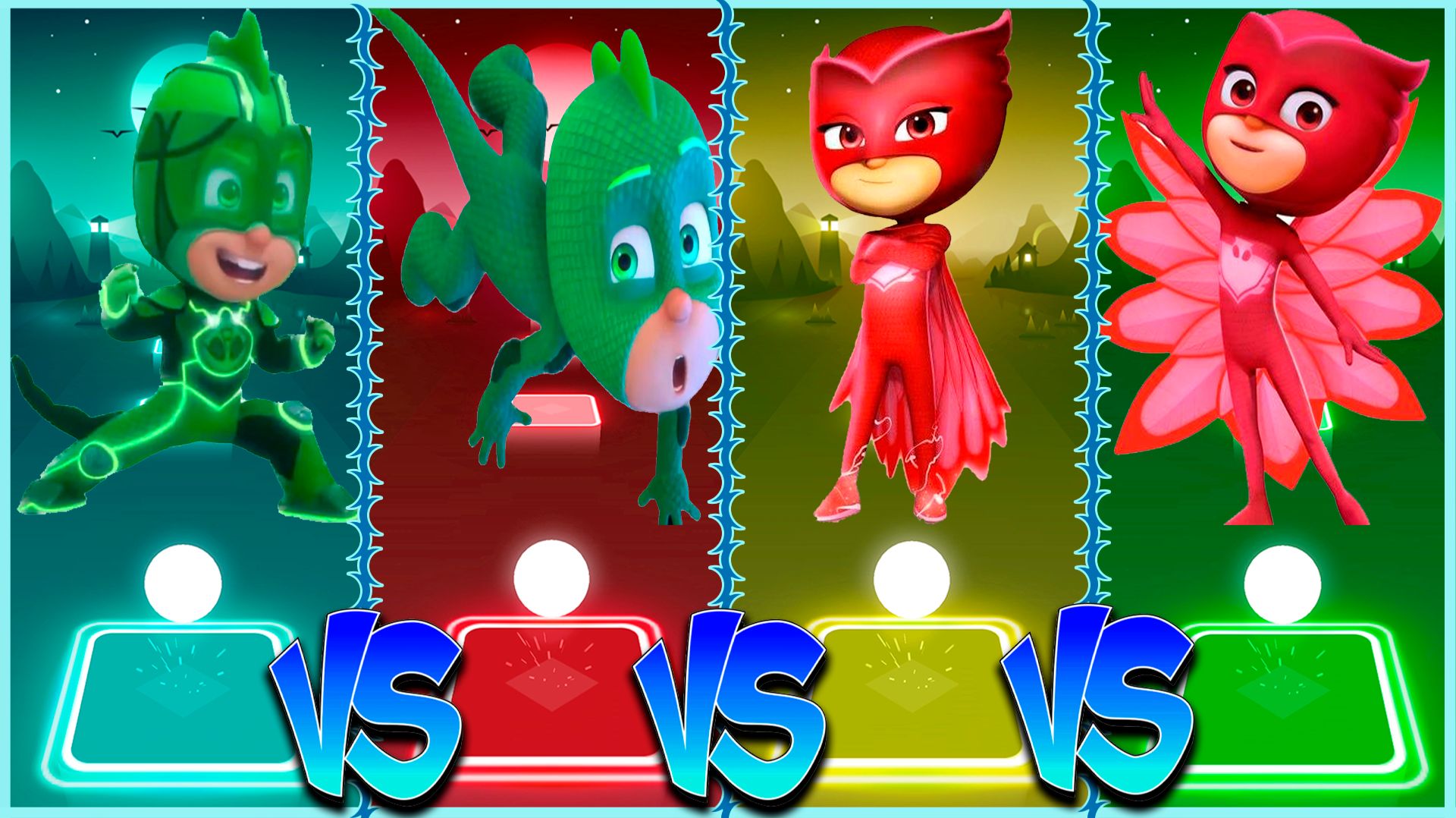 ⚡️ Герои в масках Coffin Dance ⚡️ в Tiles Hop Lvl 36 - Мультик PJ Masks