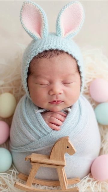Сладкий малыш в зайчонке: очарование и нежность #малыш #фотосессия #зайчонок